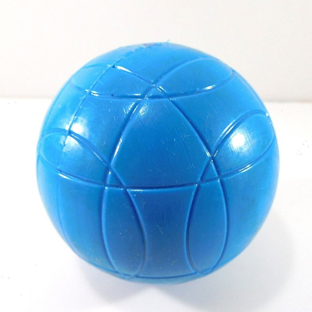 Vtg Blue Bocce Ball Replacement 4" Sportcraft Rubber Composition Circle Pattern